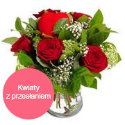 Bukiet Kocham poczta Warszawa kwiatowa